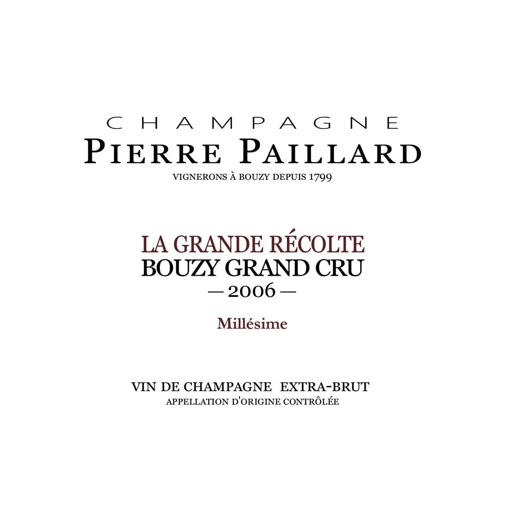 La Grande Recolte Millesime Grand Cru Bottle