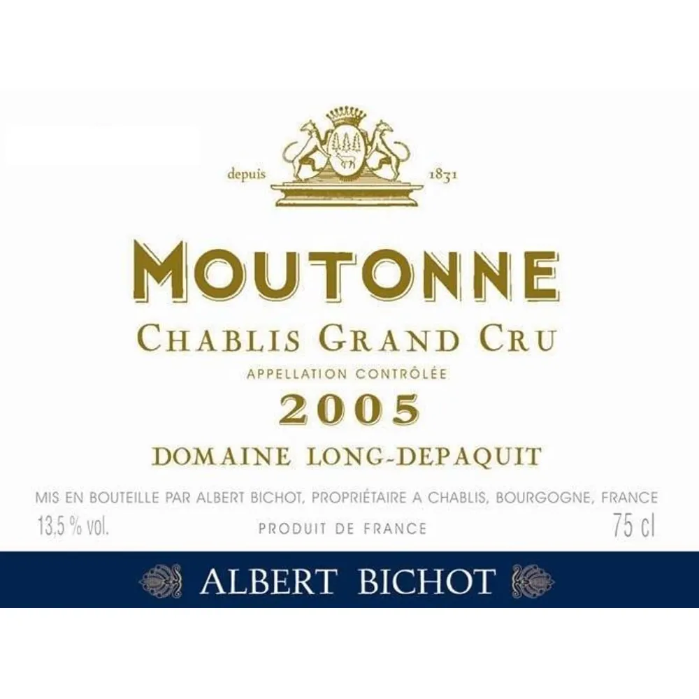 Chablis Grand Cru Moutonne Monopole Bottle