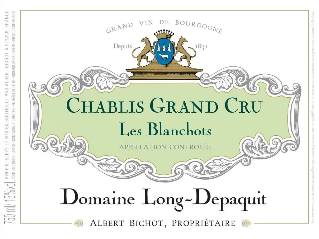 Chablis Les Blanchots Domaine Long-Depaquit Grand Cru Bottle