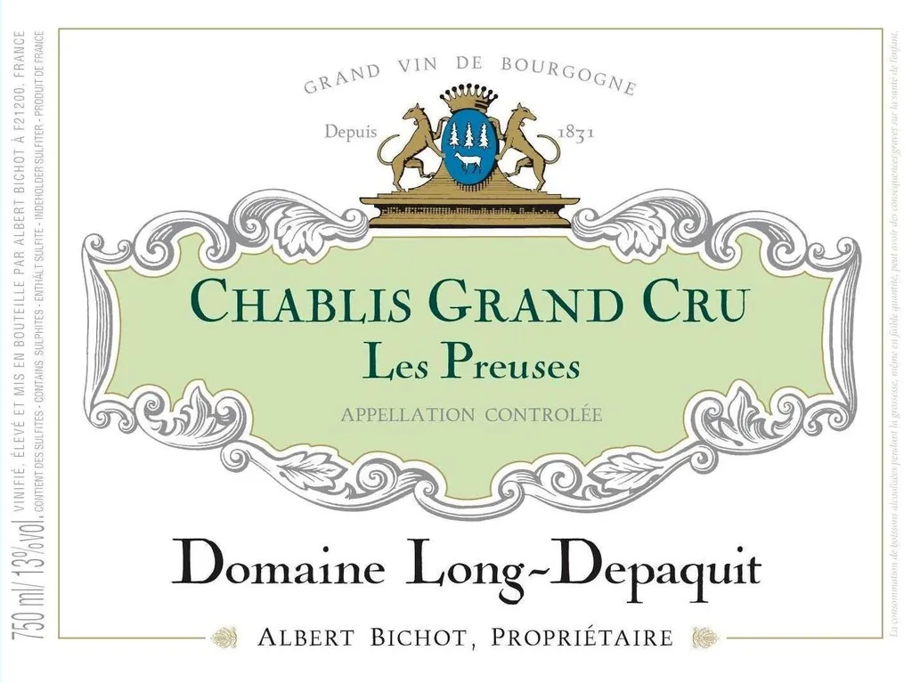 Chablis Les Preuses Domaine Long-Depaquit Grand Cru Bottle