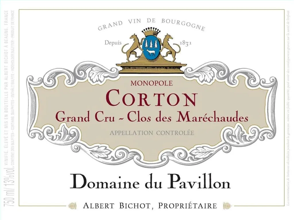 Corton Clos Des Marechaudes Domaine du Pavillon Grand Cru Bottle