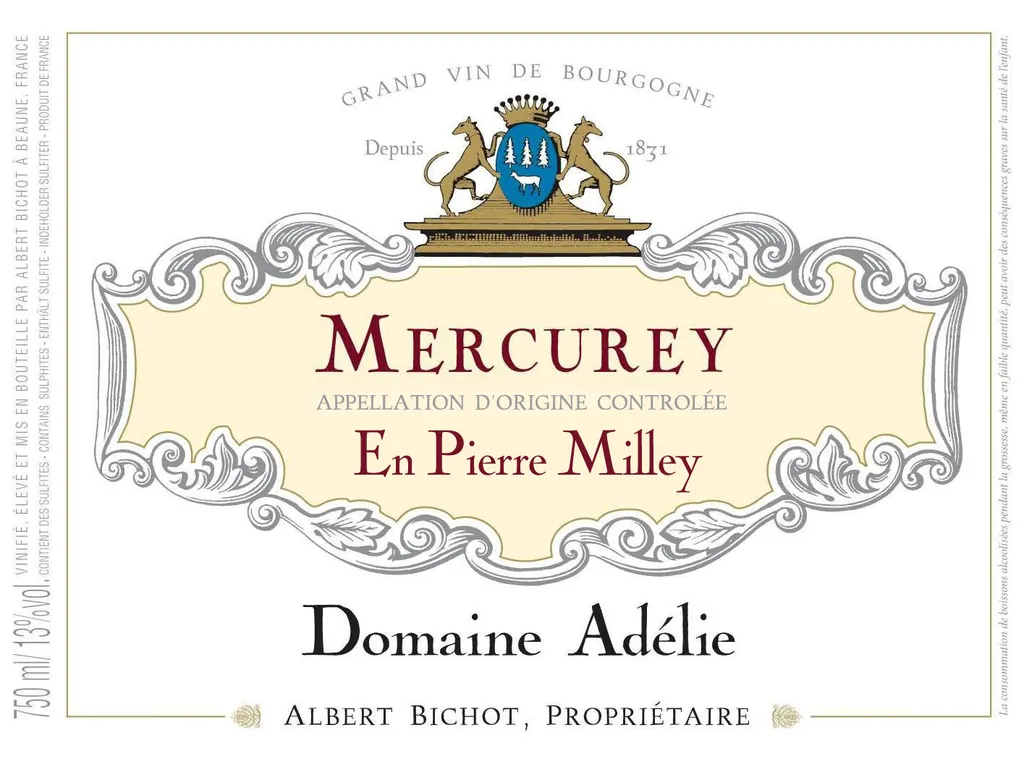 Mercurey En Pierre Milley Domaine Adelie Bottle