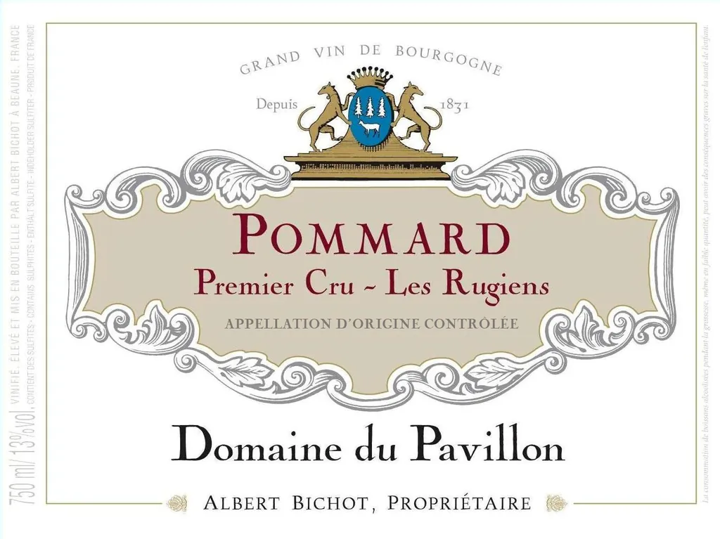 Pommard Les Rugiens Domaine du Pavillon Premier Cru Bottle