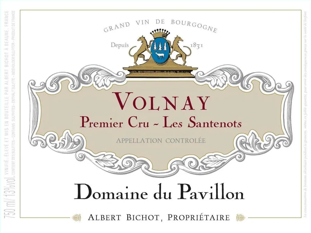 Volnay Les Santenots Domaine du Pavillon Premier Cru Bottle