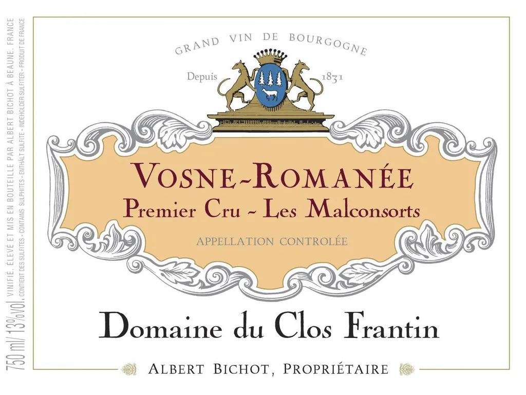 Vosne-Romanee Malconsorts Premier Cru Domaine du Clos Frantin Bottle