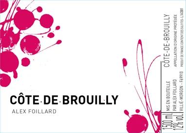 Cote de Brouilly Bottle