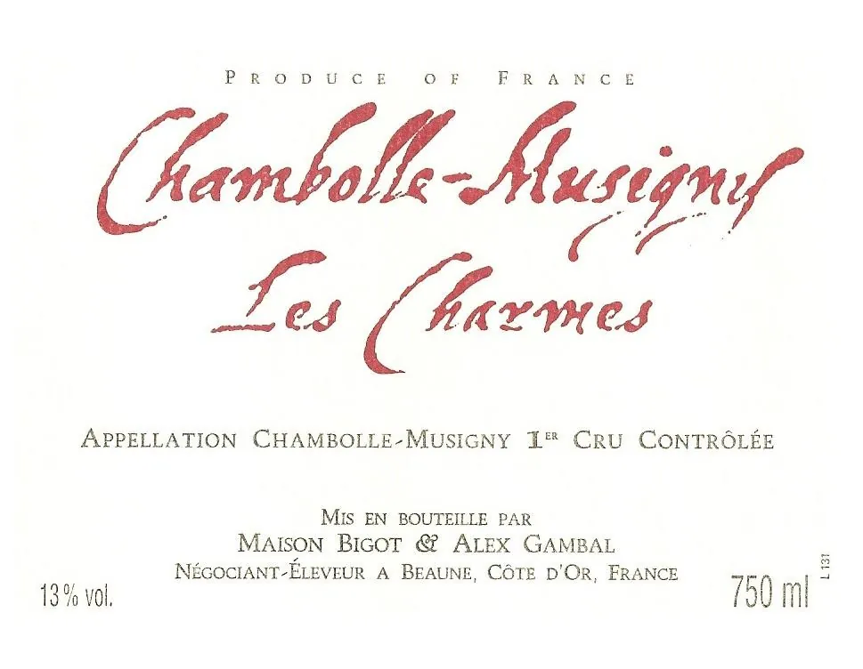 Chambolle Musigny Les Charmes Bottle