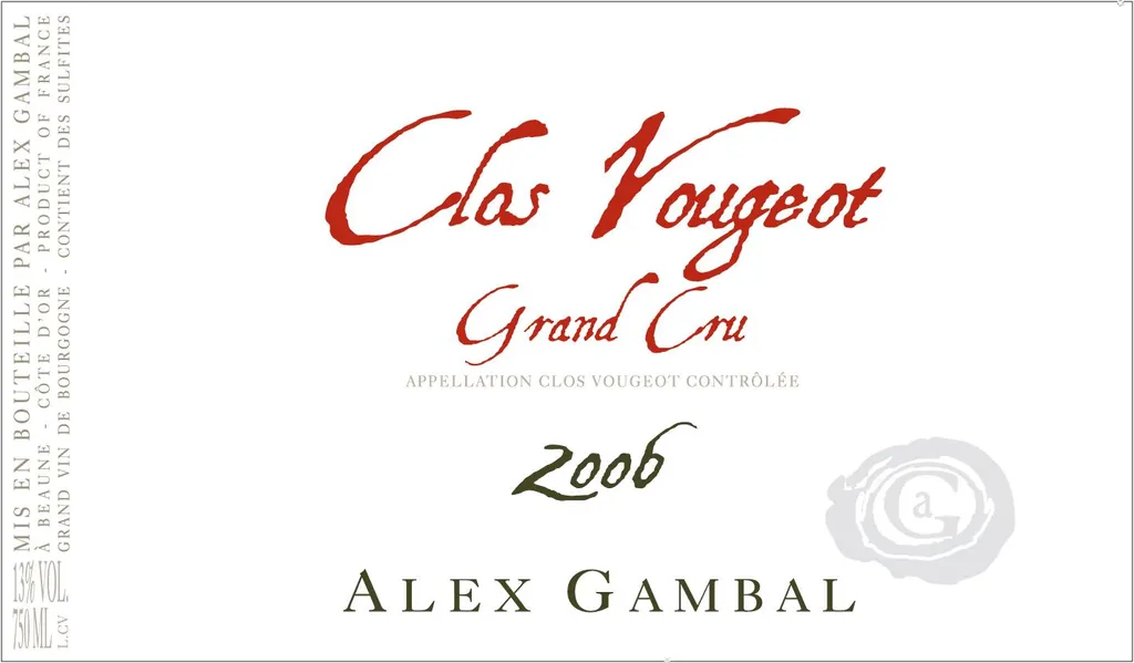 Clos Vougeot Grand Cru Bottle