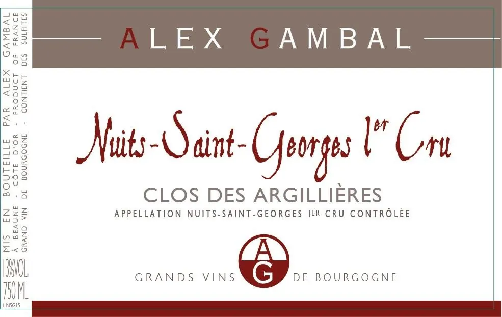 Nuits-Saint-Georges Clos des Argillieres Premier Cru Bottle