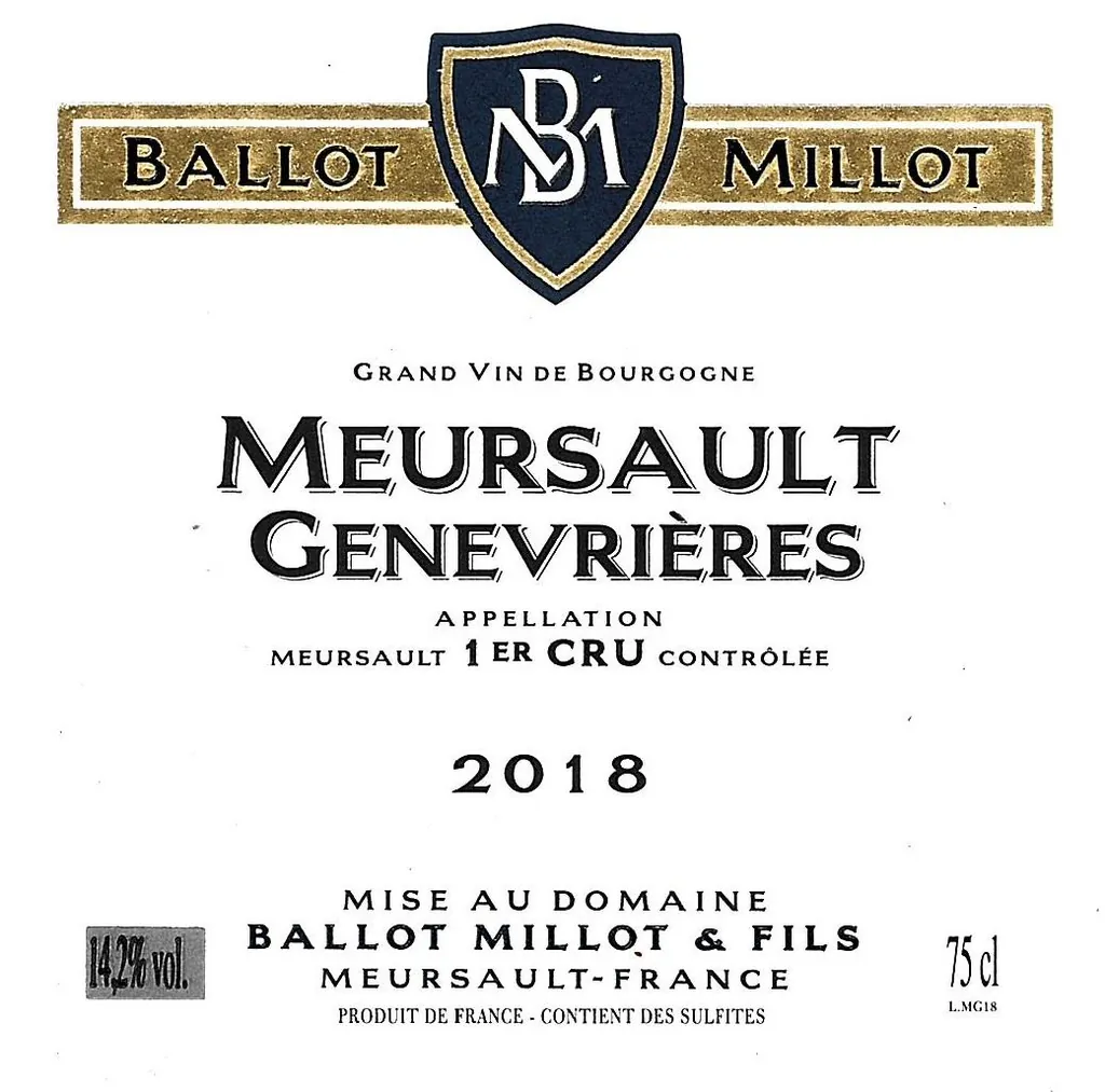 Meursault Genevrieres Premier Cru Bottle