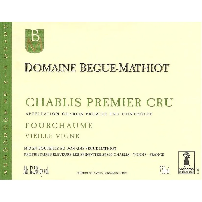 Chablis Fourchaume Vieille Vignes Premier Cru Bottle
