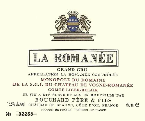 La Romanee Grand Cru Bottle