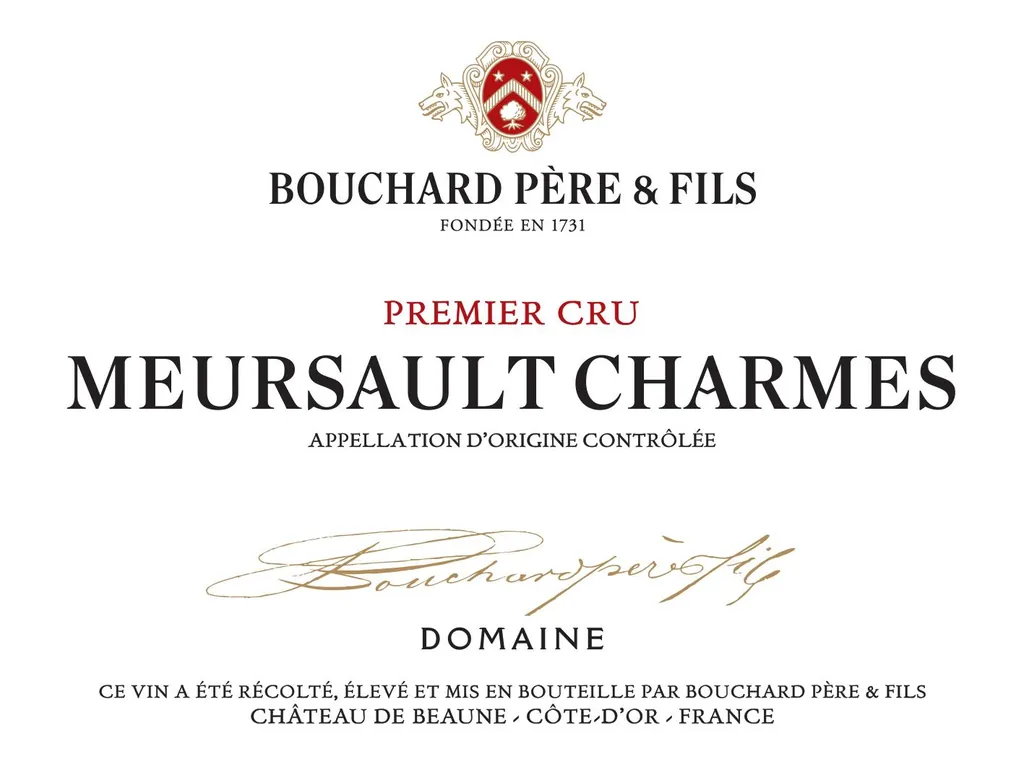Meursault Charmes Premier Cru Bottle