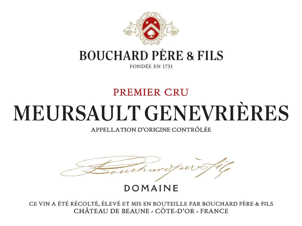 Meursault Genevrieres Premier Cru Bottle