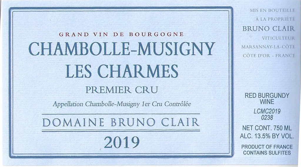 Chambolle Musigny Les Charmes Premier Cru Bottle