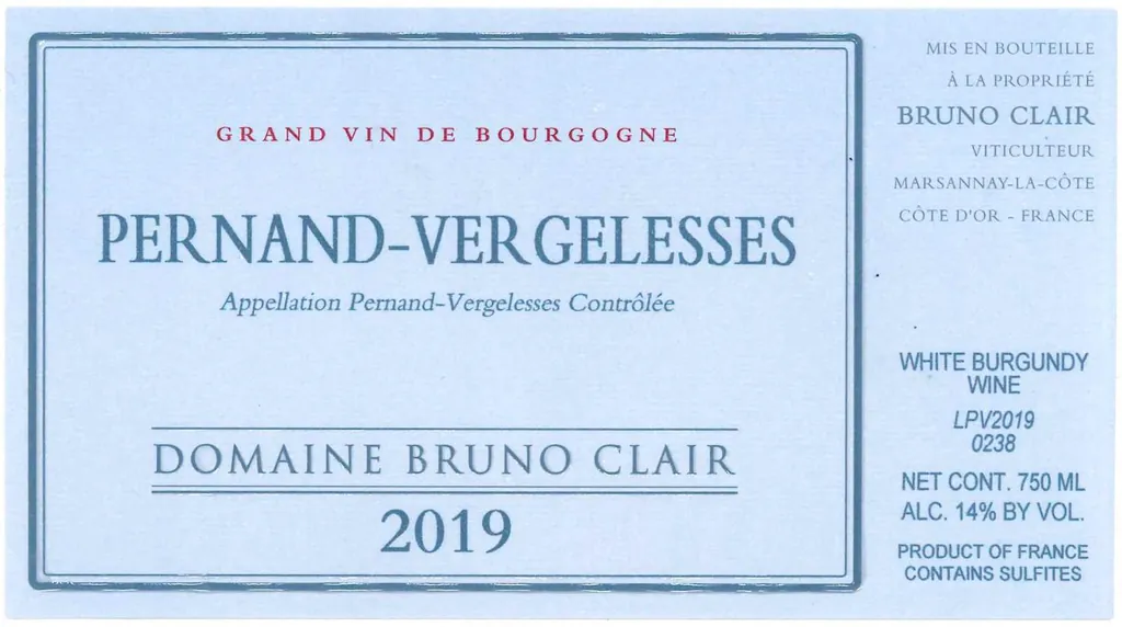Pernand Vergelesses Blanc Bottle