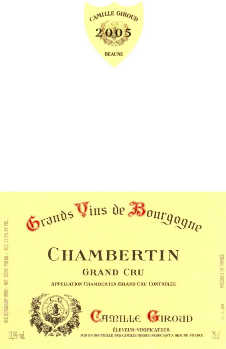 Chambertin Grand Cru Bottle