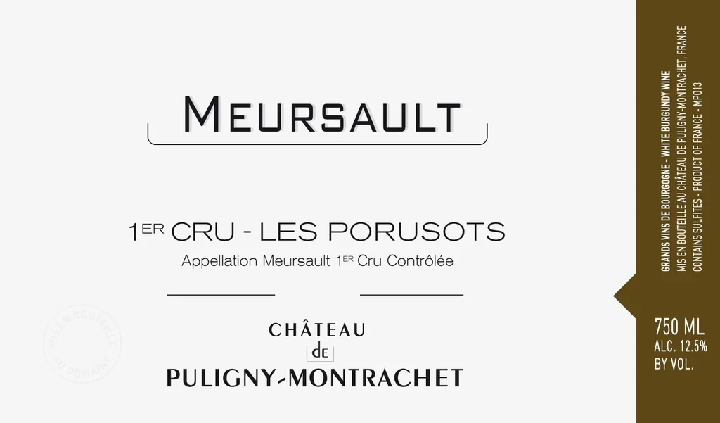 Meursault Les Porusots Premier Cru Bottle