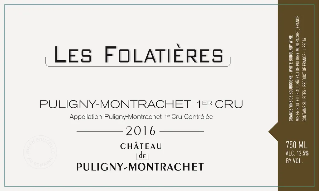Puligny-Montrachet Les Folatieres Premier Cru Bottle