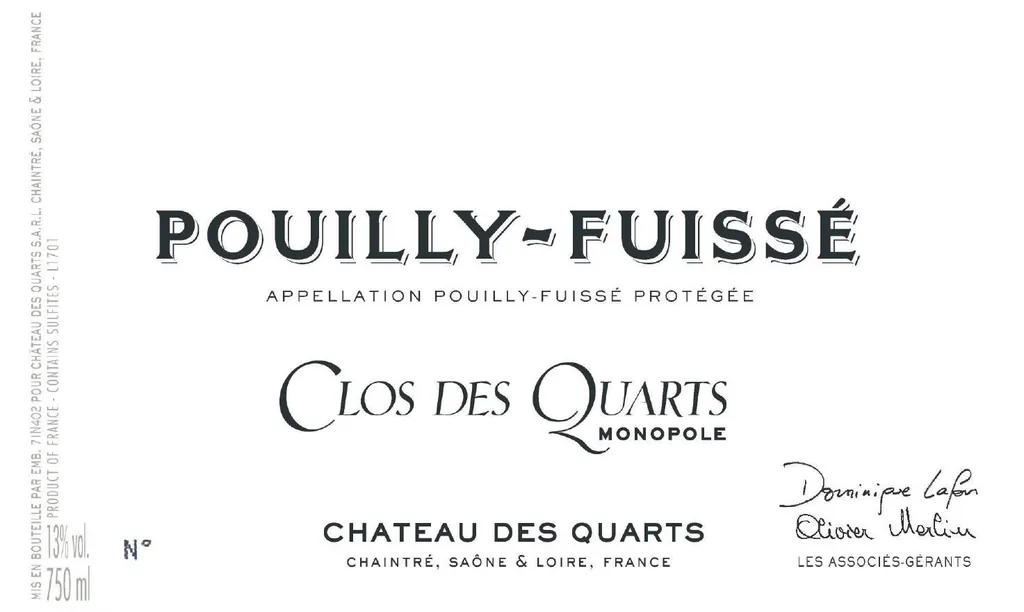 Pouilly-Fuisse Clos des Quarts Monopole Bottle