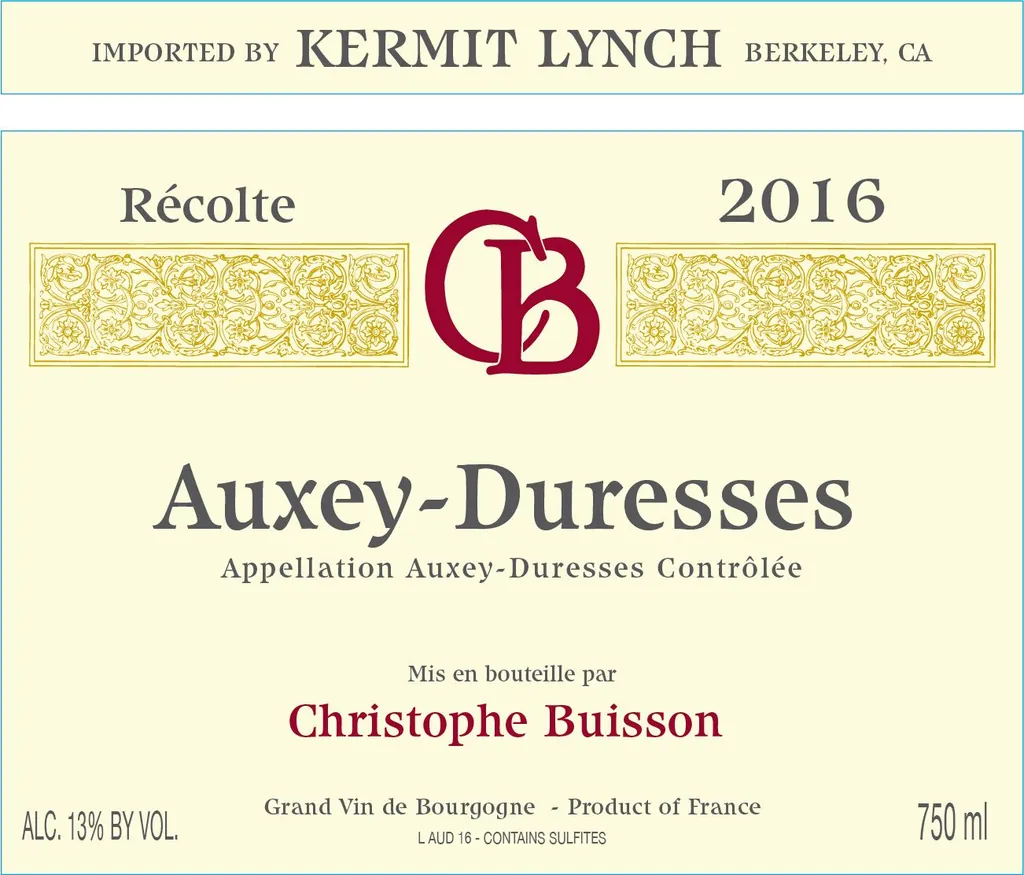 Auxey-Duresses Rouge Bottle