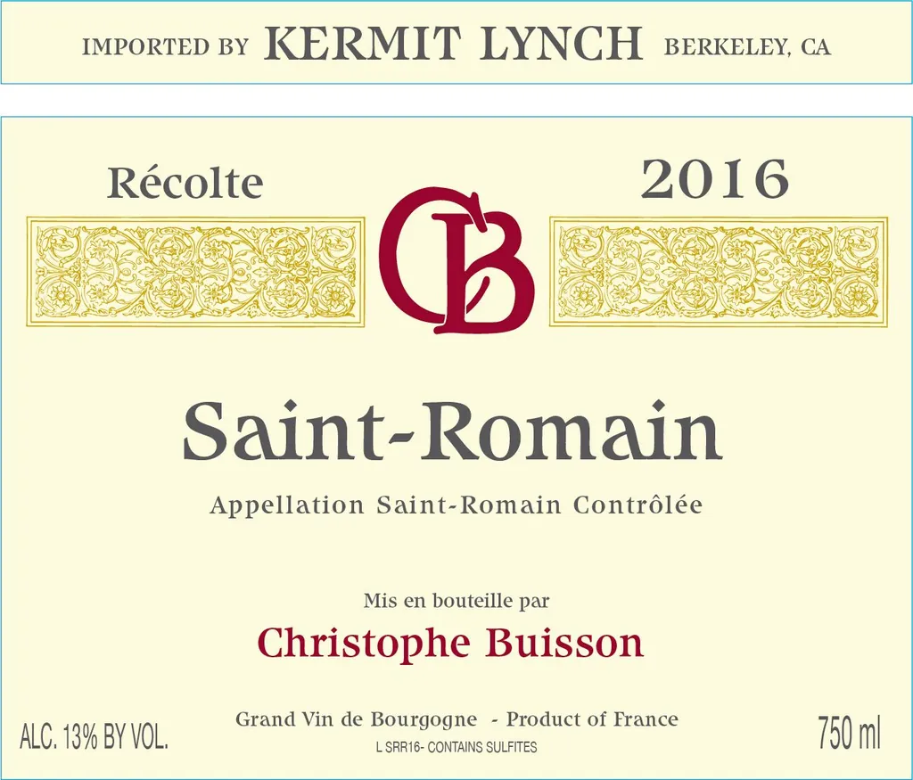 Saint-Romain Rouge Bottle