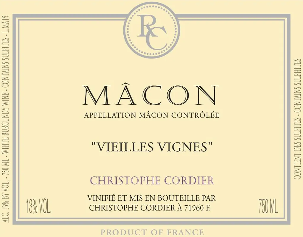 Macon Vieilles Vignes Bottle
