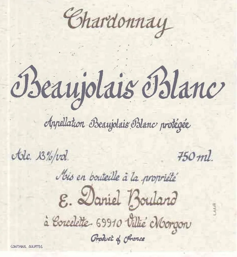 Beaujolais Blanc Bottle