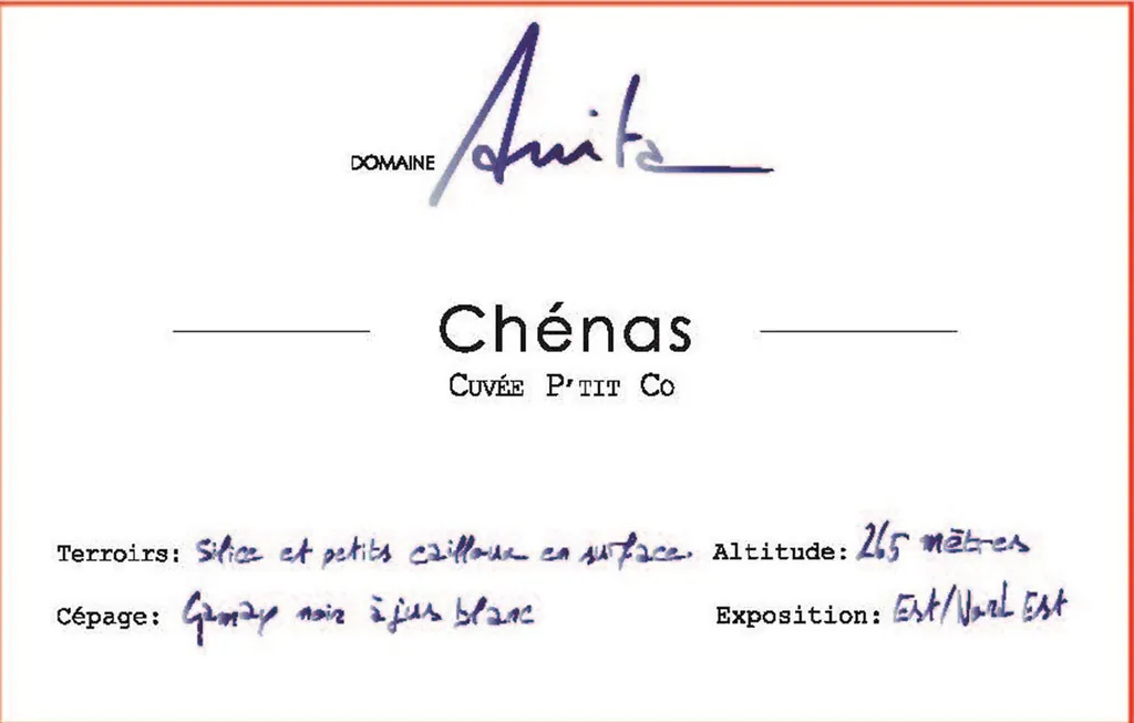 Chenas Cuvee P'tit Co Bottle