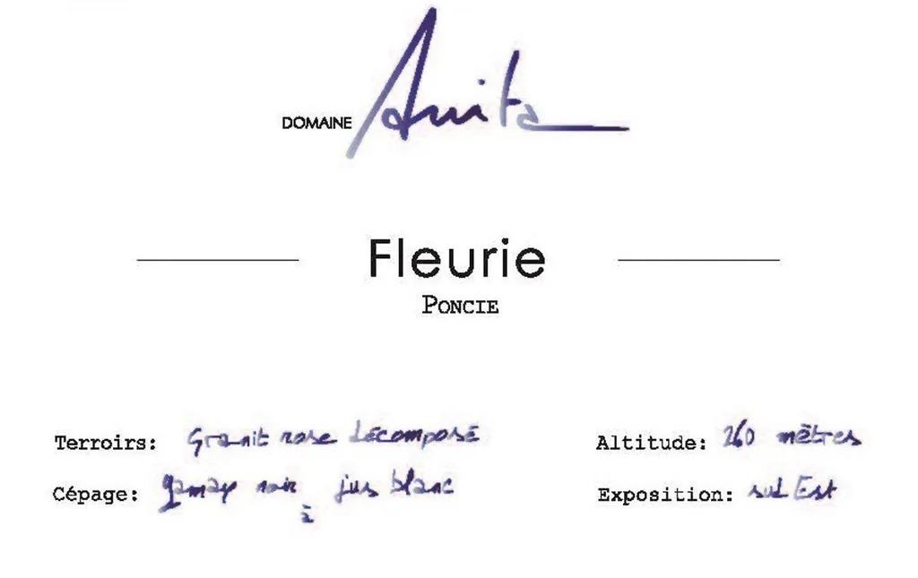 Fleurie Poncie Bottle