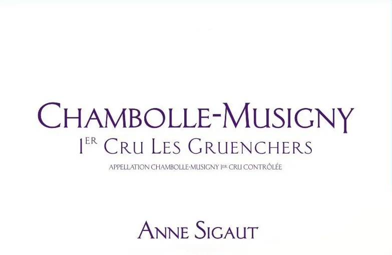 Chambolle-Musigny Les Gruenchers Premier Cru Bottle