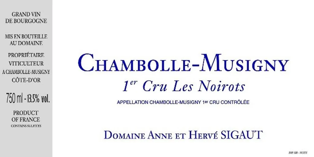 Chambolle-Musigny Les Noirots Premier Cru Bottle