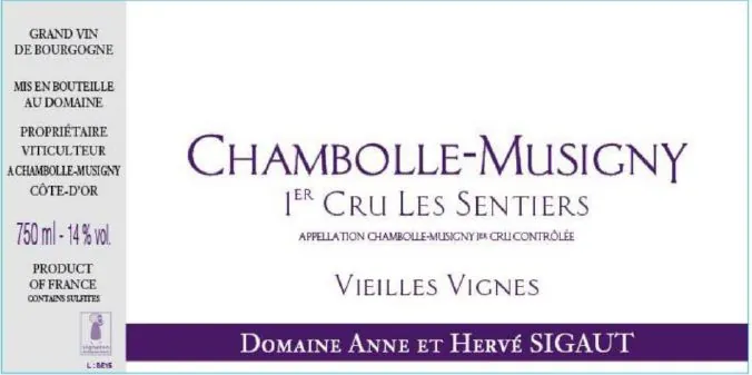 Chambolle-Musigny Les Sentiers Vieilles Vignes Premier Cru Bottle