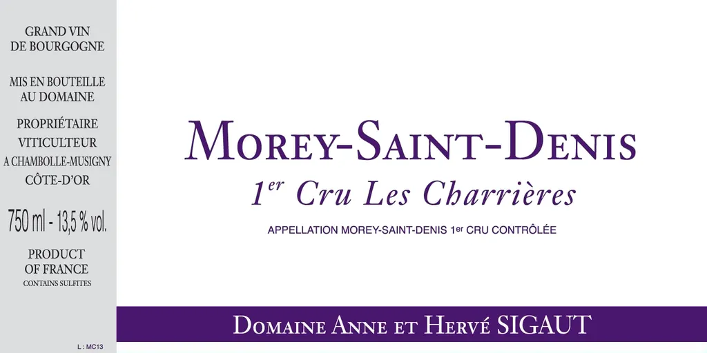 Morey-St-Denis Les Charrieres Premier Cru Bottle