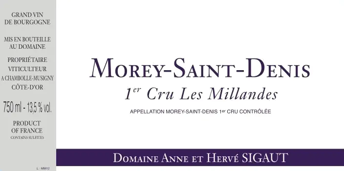 Morey-St-Denis Les Millandes Premier Cru Bottle