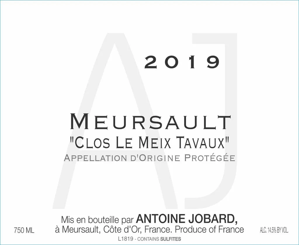 Meursault Clos le Meix Tavaux Bottle
