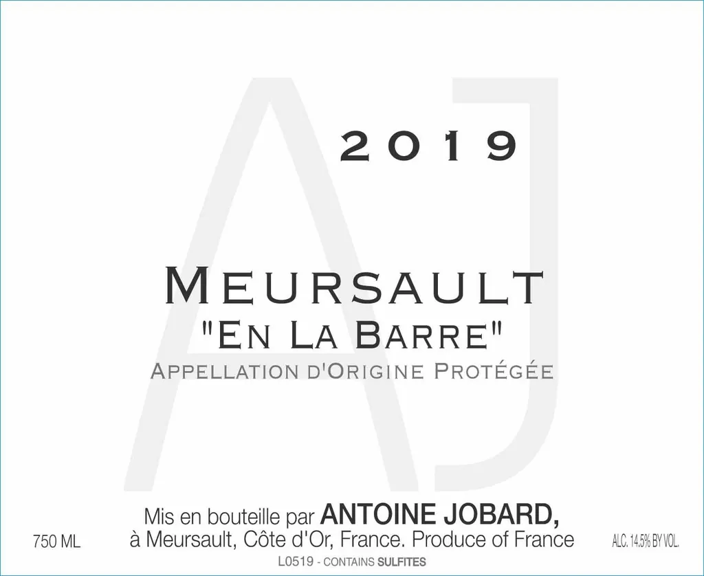 Meursault En La Barre Bottle