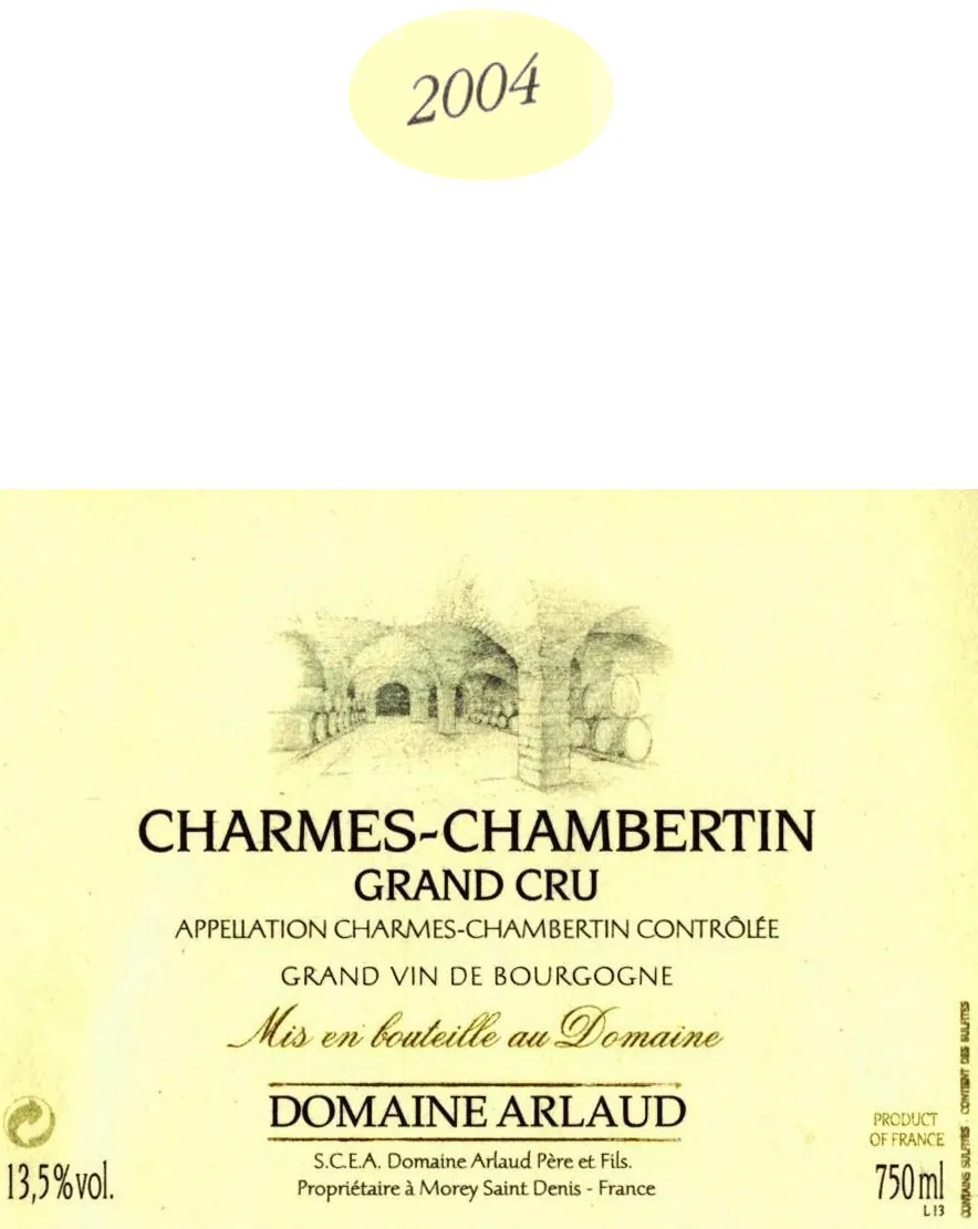 Charmes-Chambertin Grand Cru Bottle