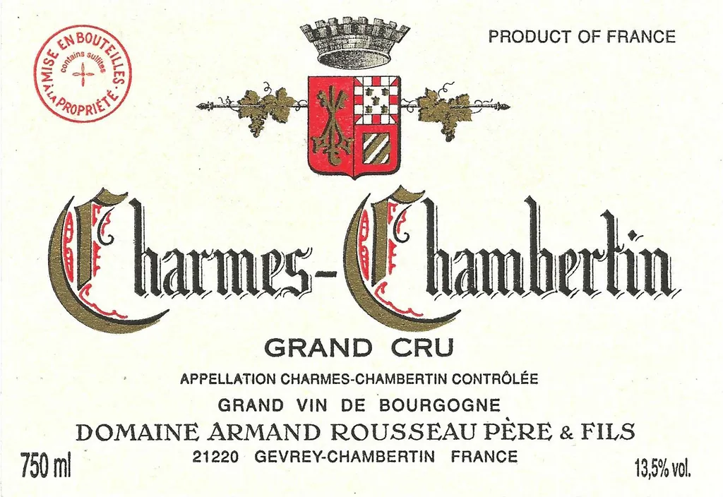 Charmes-Chambertin Grand Cru Bottle