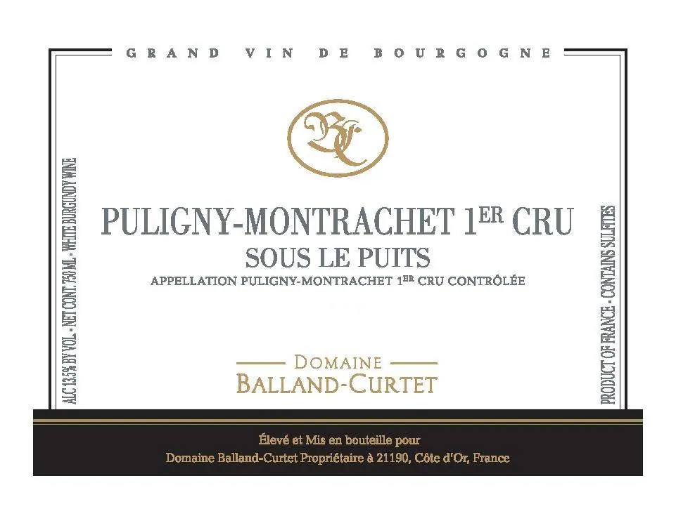 Puligny-Montrachet Sous le Puits Premier Cru Bottle