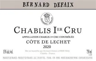 Cotes de Lechet Chablis Premier Cru Bottle