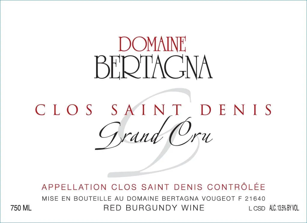 Clos St. Denis Grand Cru Bottle