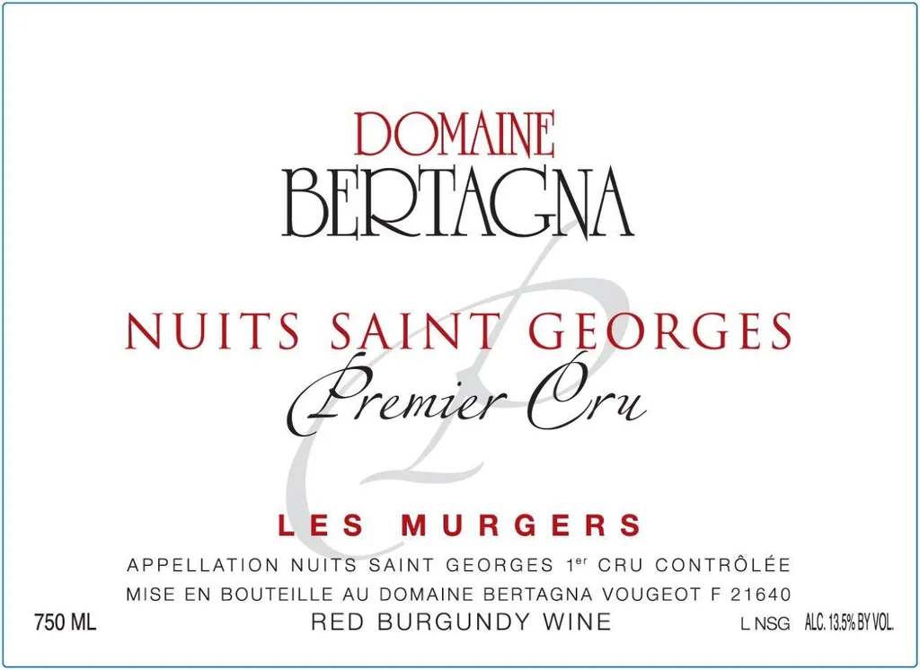 Nuits Saint Georges Les Murgers Premier Cru Bottle