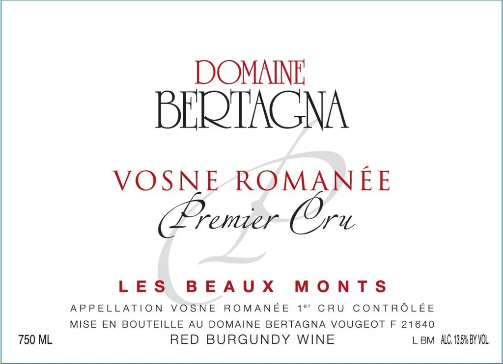 Vosne-Romanee Les Beaux Monts Premier Cru Bottle