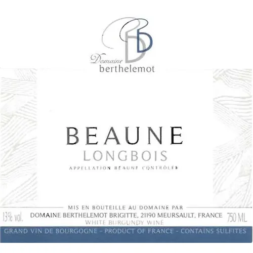 Beaune Longbois Blanc Bottle