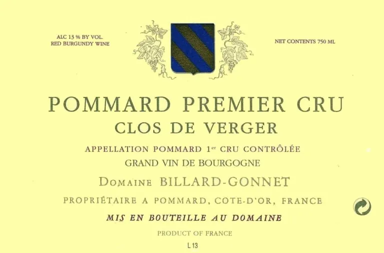 Pommard Clos de Verger Premier Cru Bottle