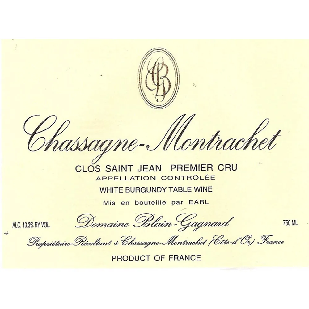 Chassagne-Montrachet Clos St. Jean Premier Cru Bottle