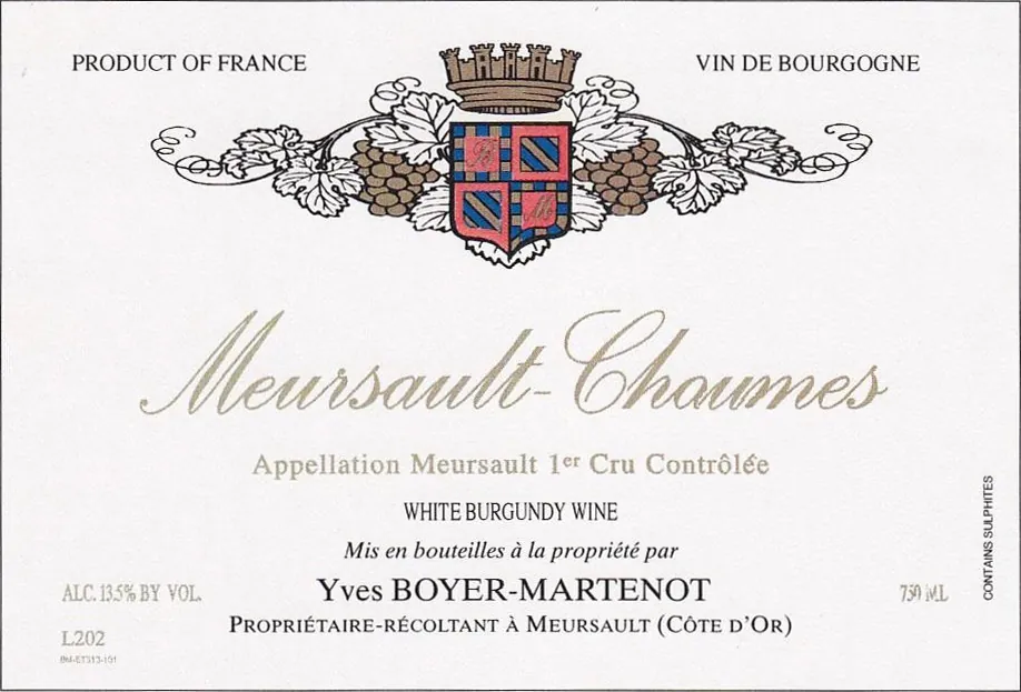 Meursault Charmes Premier Cru Bottle
