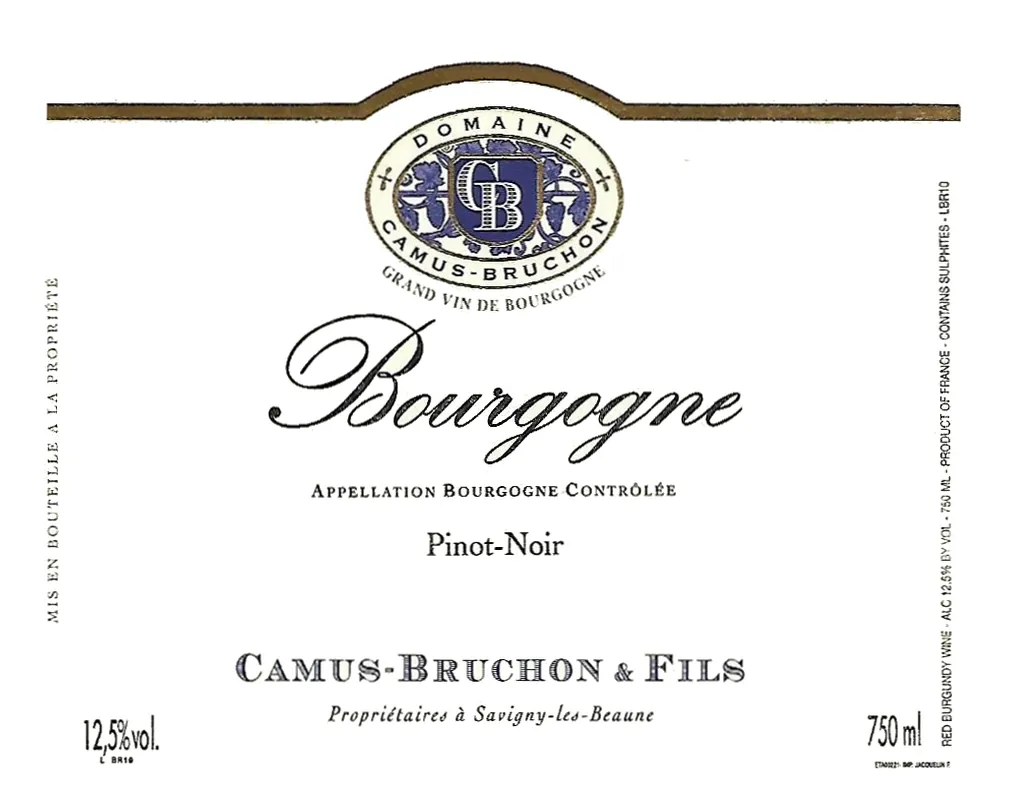 Bourgogne Pinot Noir Bottle