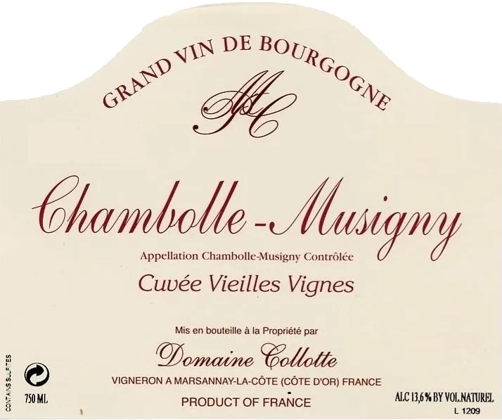 Chambolle-Musigny Cuvee Vieilles Vignes Bottle